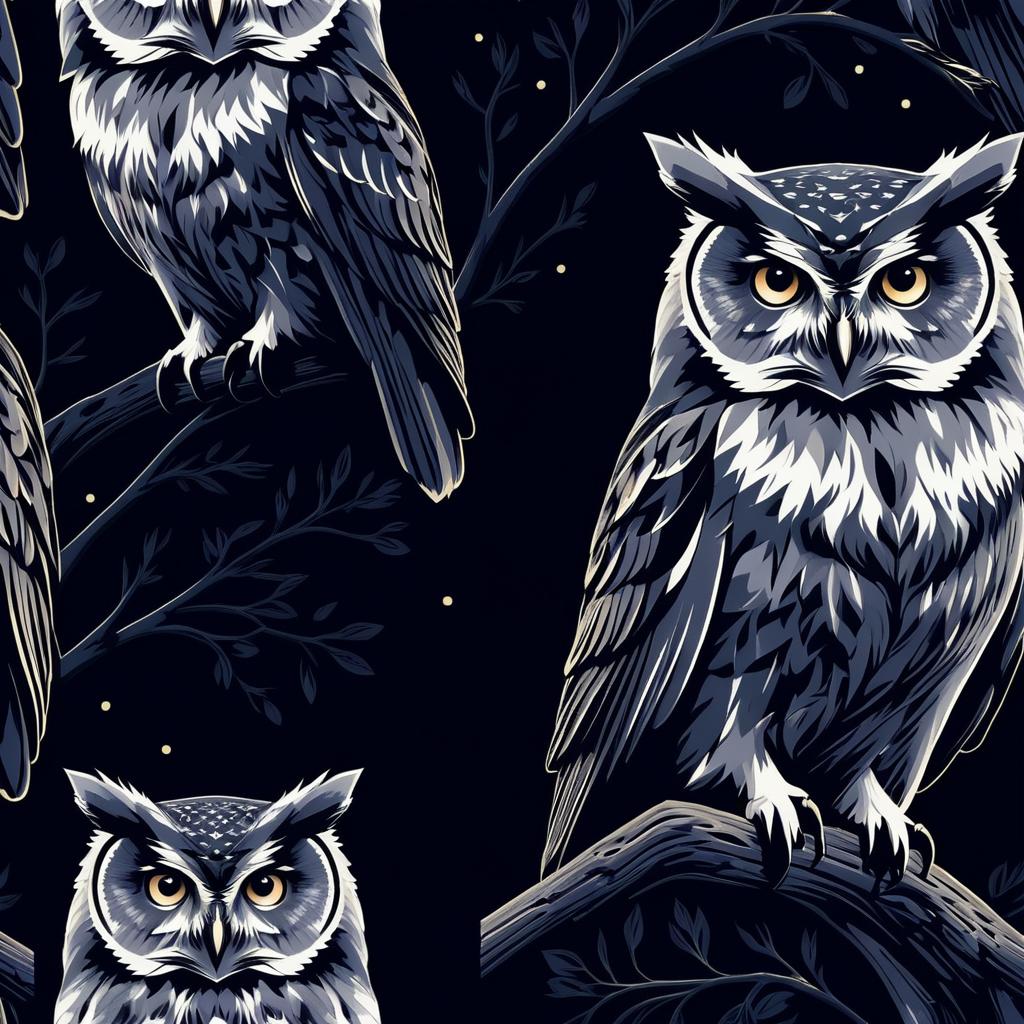 Twilight Serenity: Wise Old Owl Portrait