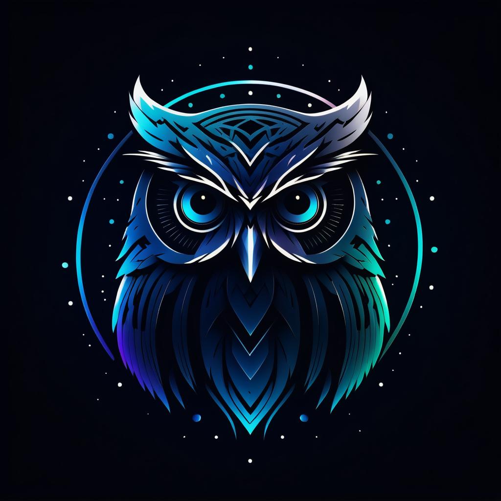 Minimalist HDR Logo with Wise Owl