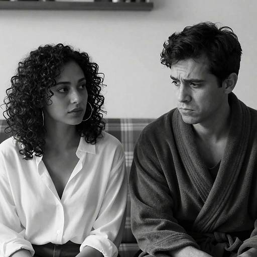 Intimate Black and White Living Room Scene