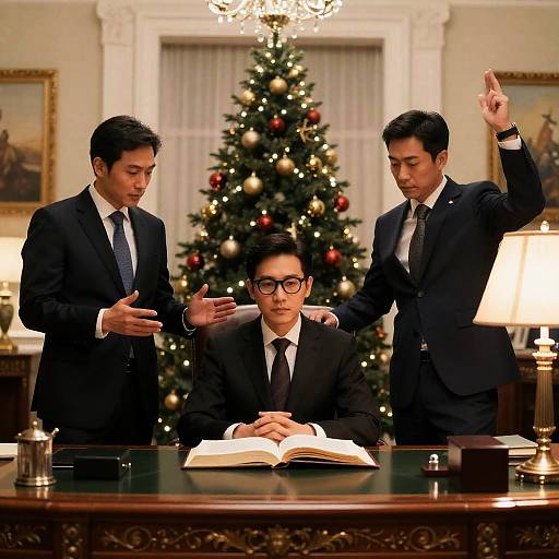 Business Meeting in Luxurious Office Setting