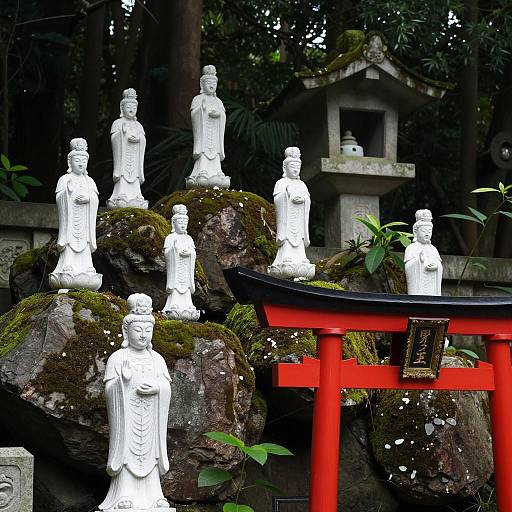Tranquil Outdoor Shrine with Deities