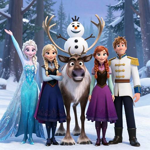 Frozen Characters in a Magical Forest