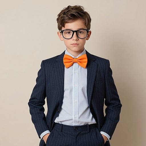 Realistic Boy in Striped Costume