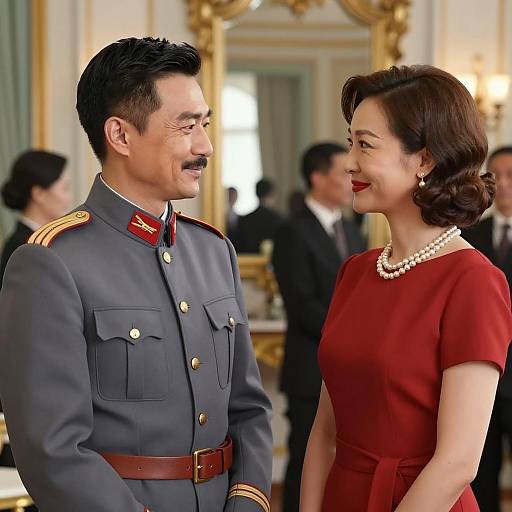 Elegant Military Meeting in Soft Focus