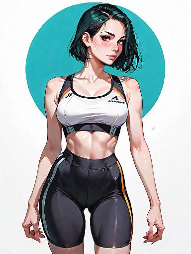 Athletic Woman in Coordinated Workout Outfit