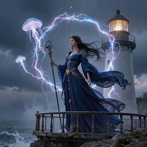 Stormbound Enigmatic Sorceress Summoning Bioluminescent Maelstrom