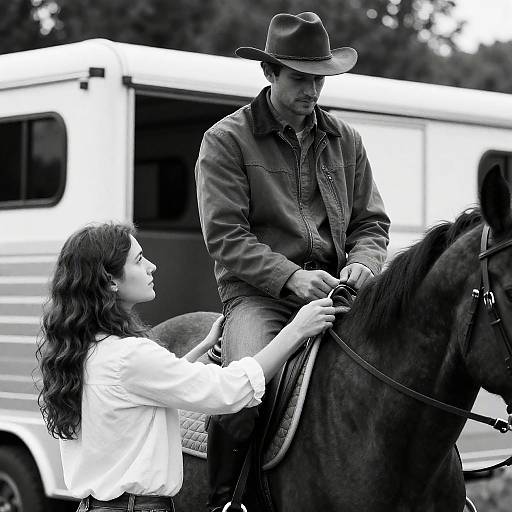 Captivating Black-and-White Equine Portrait