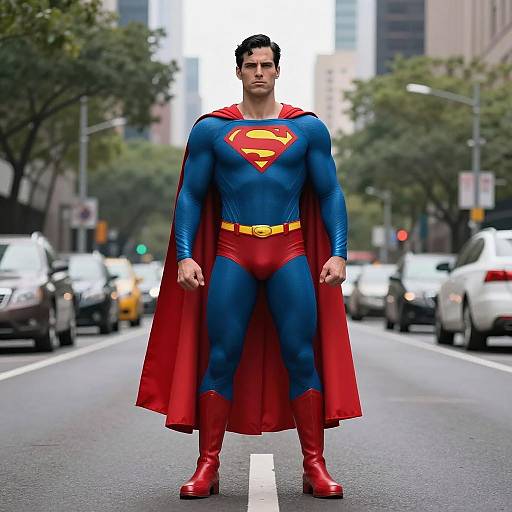 Photorealistic Superman in Urban Setting