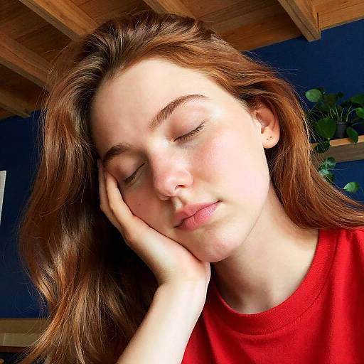 Contemplative Young Woman in Colorful Setting