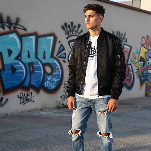 Urban Evening Portrait with Graffiti