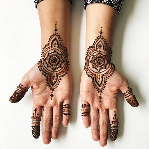 Intricate Black Henna Hands Photography