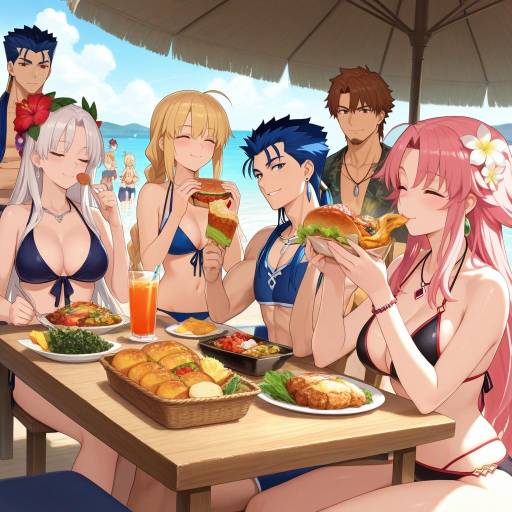 Dynamic Beach Scene with Diverse Characters