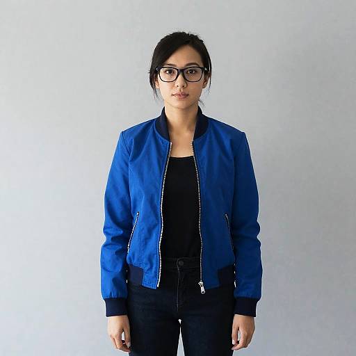 Adult Woman in Blue Jacket