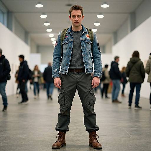 Masculine Man in Urban Tactical Outfit