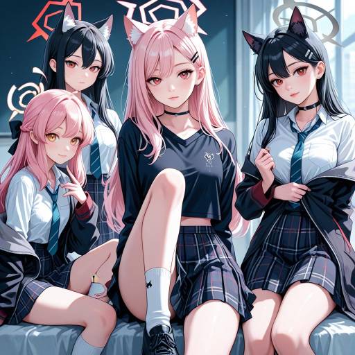 Cute Girls with Animal Ears and Halo