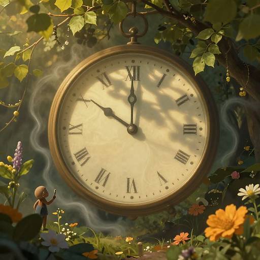Surreal Clock Dreamscape in Nature