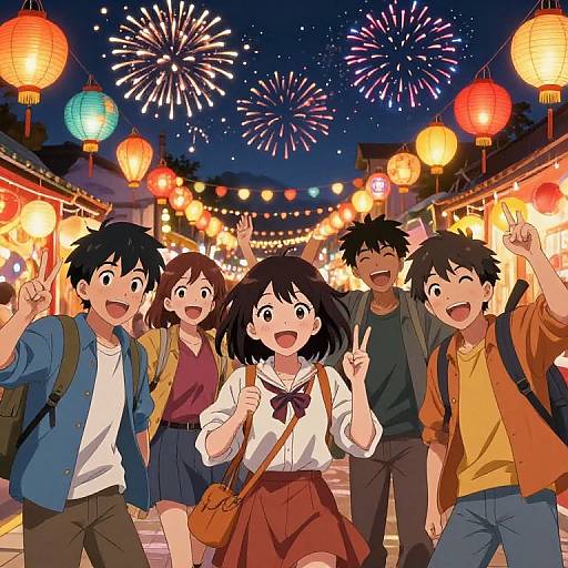 Cheerful Anime Festival Friends