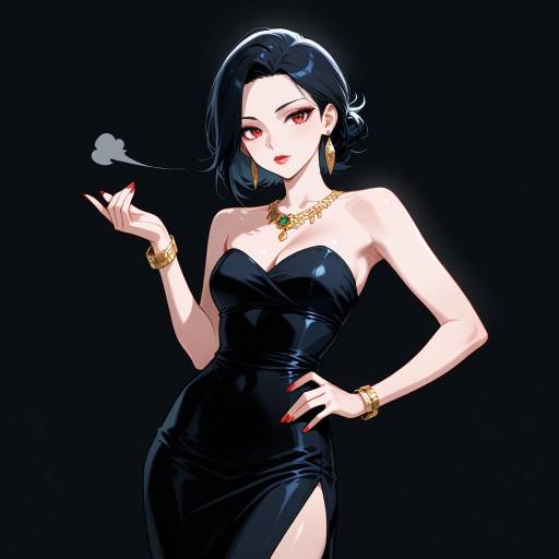 Elegant Cowgirl in Black Dress Portrait Elegant Cowgirl in Black Dress Portrait