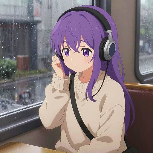Cozy Anime Girl by Rainy Window