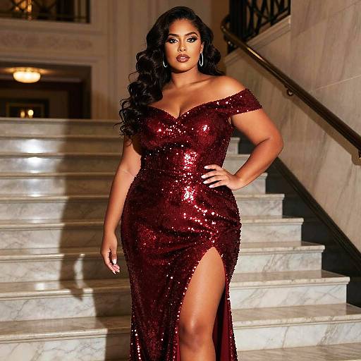 Glamorous Plus-Size Fashion Editorial Portrait