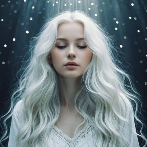 Ethereal Woman in Whimsical Line Art