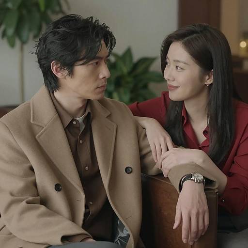 Indoor Portrait of a Serious Couple