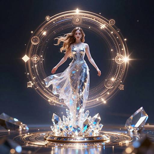 Futuristic Floating Artgem with Runes