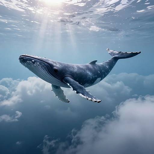 Colossal Whale Drifting Above Clouds