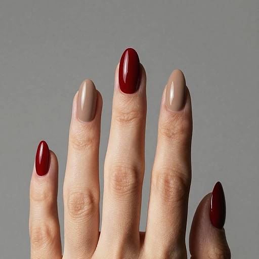Red and Tan Manicure