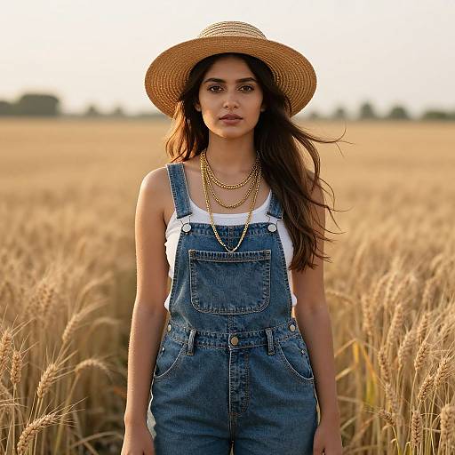 Confident Young Woman Farmer in Indian Summer