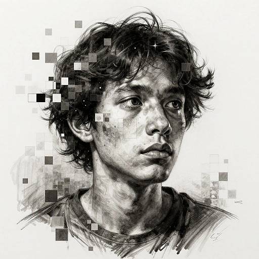 Digital Pixels to Charcoal Portrait