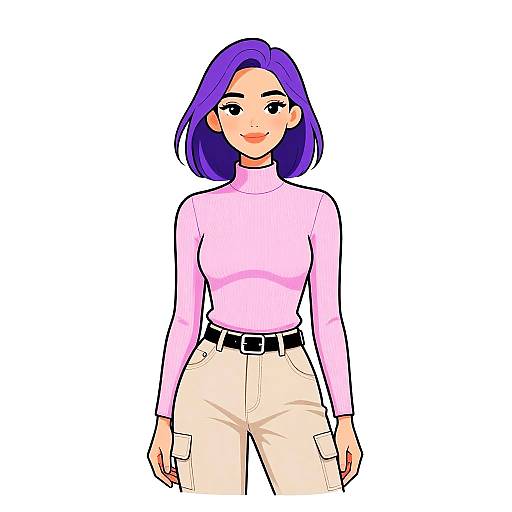 Smiling Woman in Minimalist Fashion