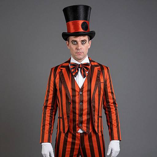 Mad Hatter Man in Striped Suit