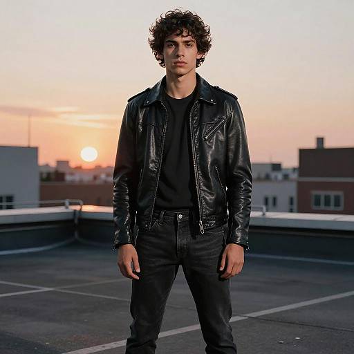 Cinematic Urban Rooftop Sunset Portrait