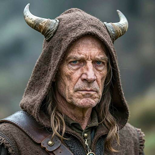 Close-Up of an Aged Fantasy Character