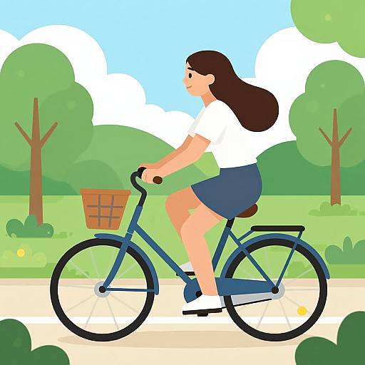 Young Woman Cycling in Park