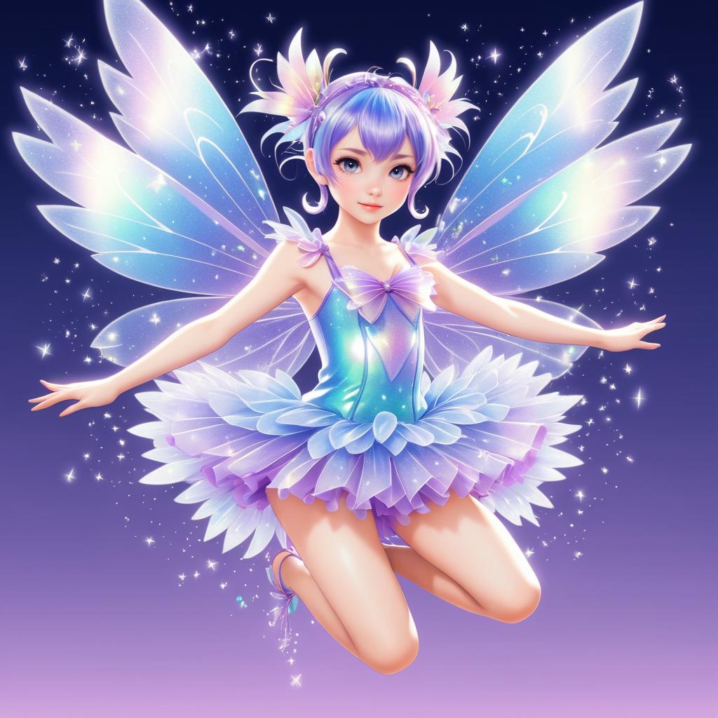 Playful Fairy Anime Portrait in 2D Style