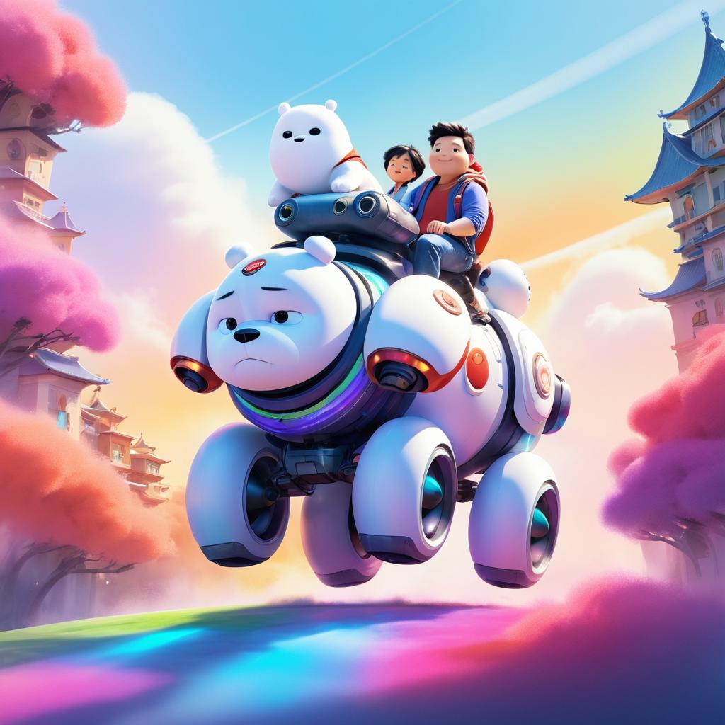 Baymax's Adventure on a Robot Dog