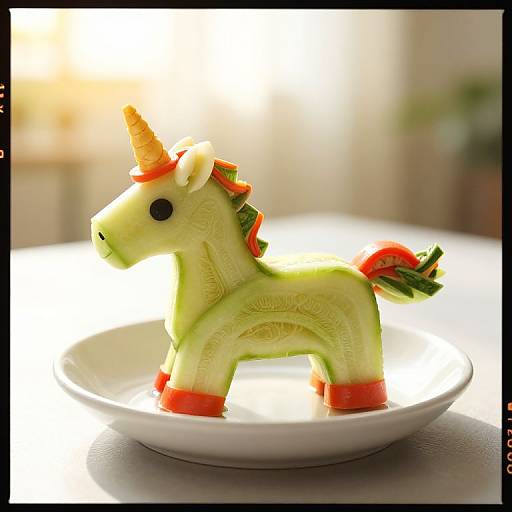 Unicorn Shaped Vegetable Sculpture