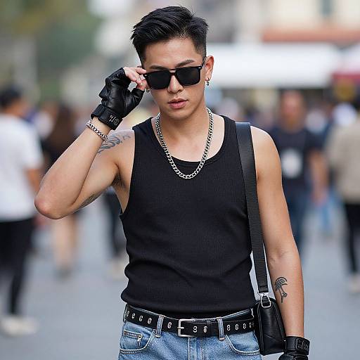 Realistic Rave Outfit Male Portrait