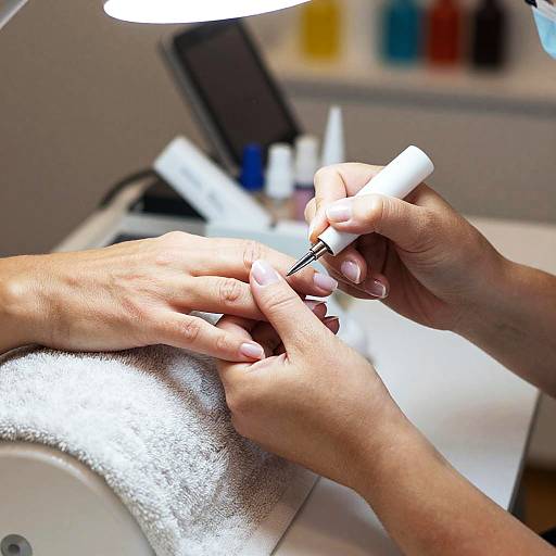 Close-Up Nail Salon Scene