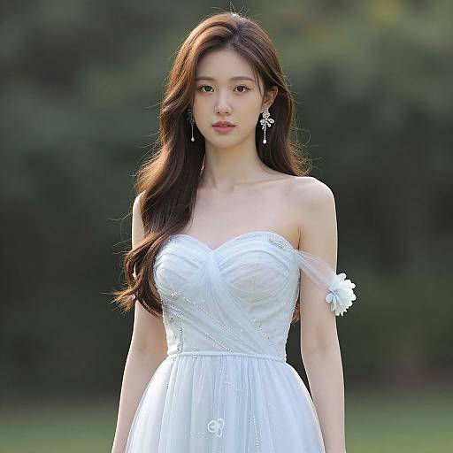 Elegant Bride in Pale Blue Dress