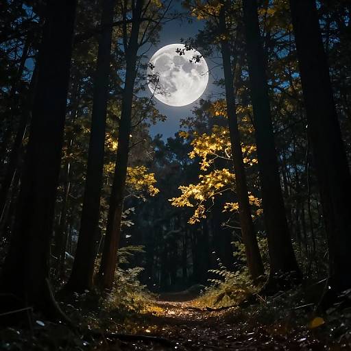 Mystical Moonlit Forest Serenity