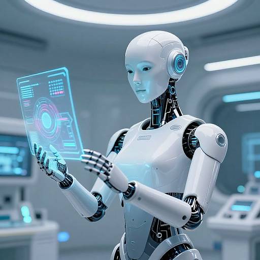 Serene Android Healer in Futuristic Medical Bay