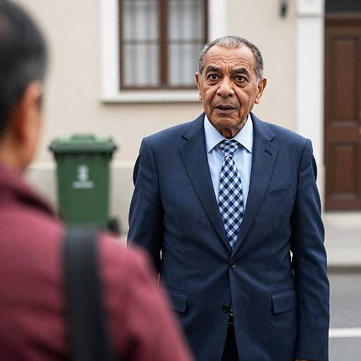 Surprised Man in Striped Suit