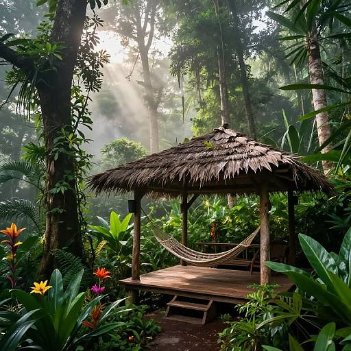 Rustic Jungle Cabana Retreat