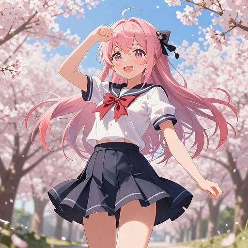 Vibrant Waifu Anime Character Portrait