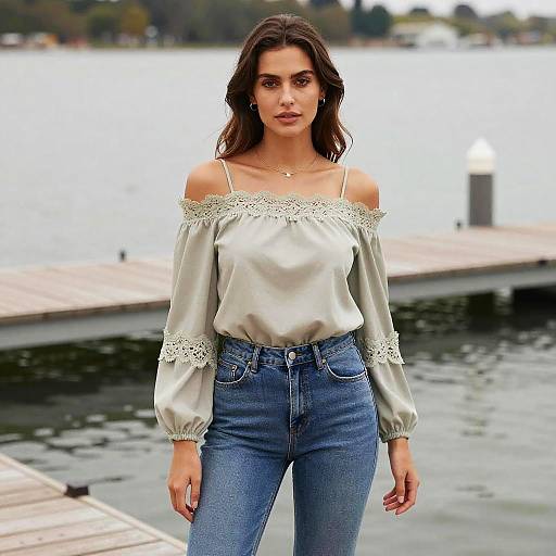 Pear-Shaped Woman in Chic Casual Wear