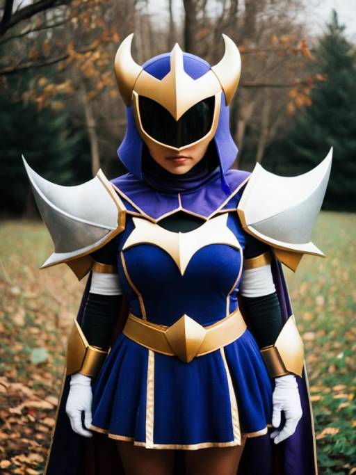 Woman in Meta Knight Cosplay Costume