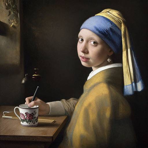 Modern Vermeer Milkmaid Reimagined